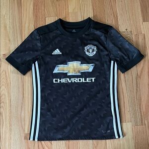 Adidas Kids Black and Gold Soccer Jersey Manchester United